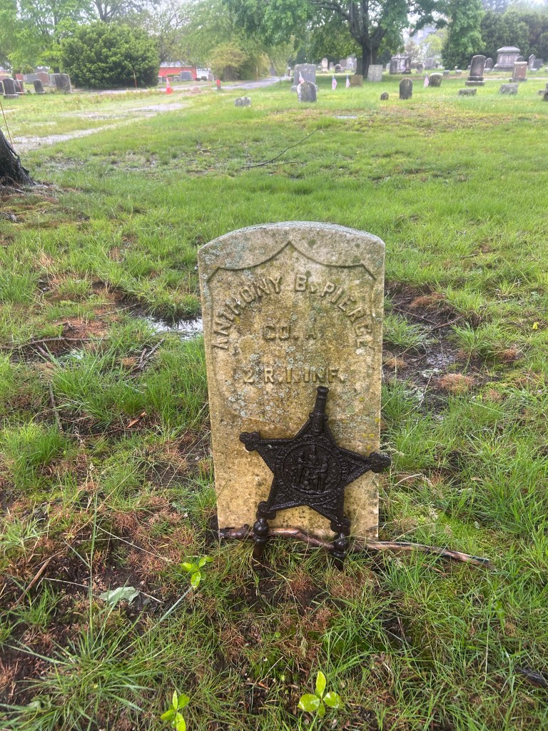 Pvt. Anthony Pierce, Co. A 2nd RIV Lakeview Cemetery East Providence RI (2nd Rhode Island Collection)